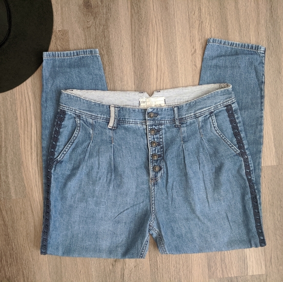 Free People Vintage Chambray Edie Trouser 27 - Picture 2 of 10